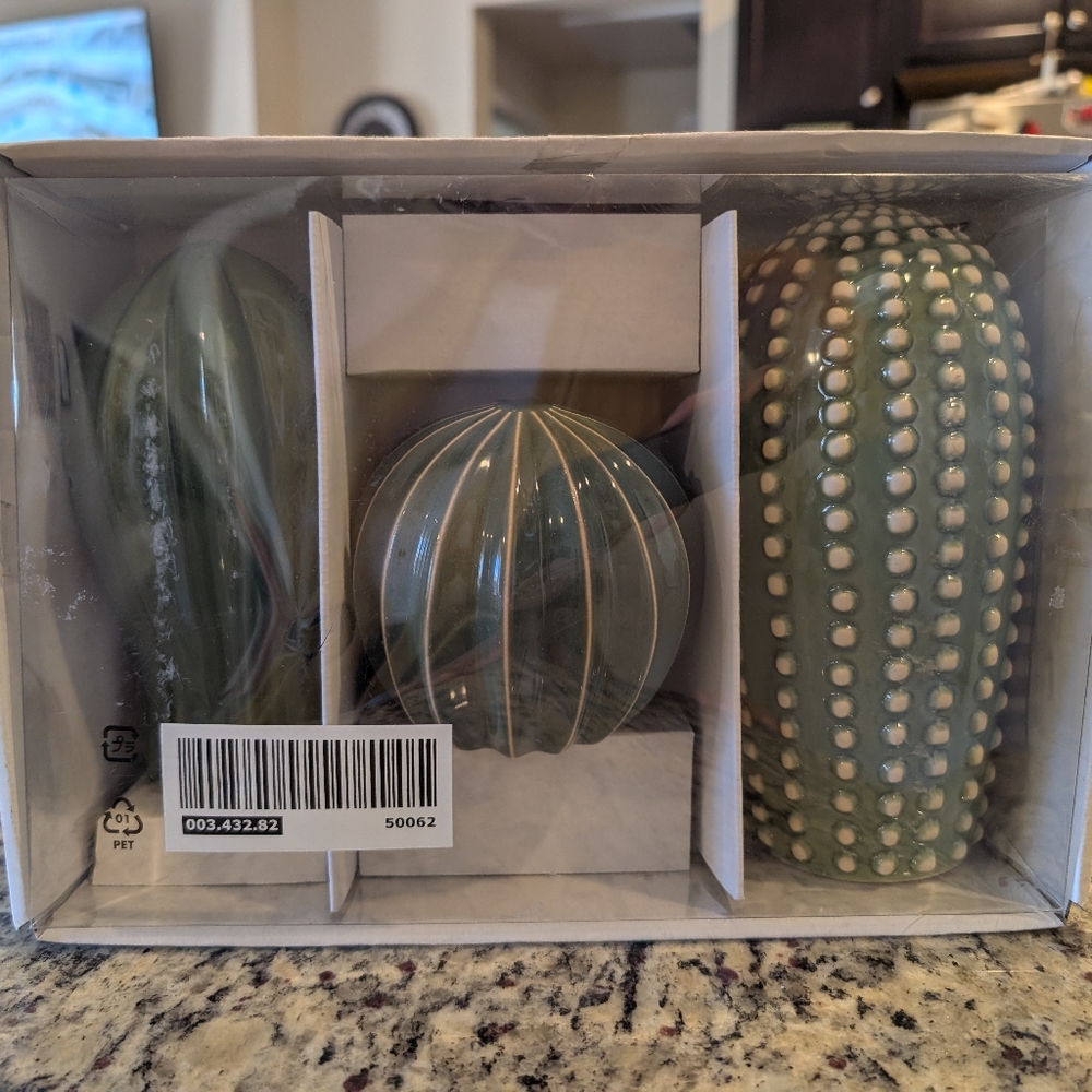 IKEA Decorative Ceramic Cactus Set - Green